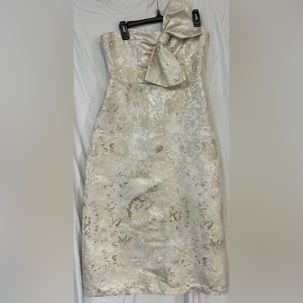 Sugarlips Lola Jacquard Bow Strapless Midi Dress